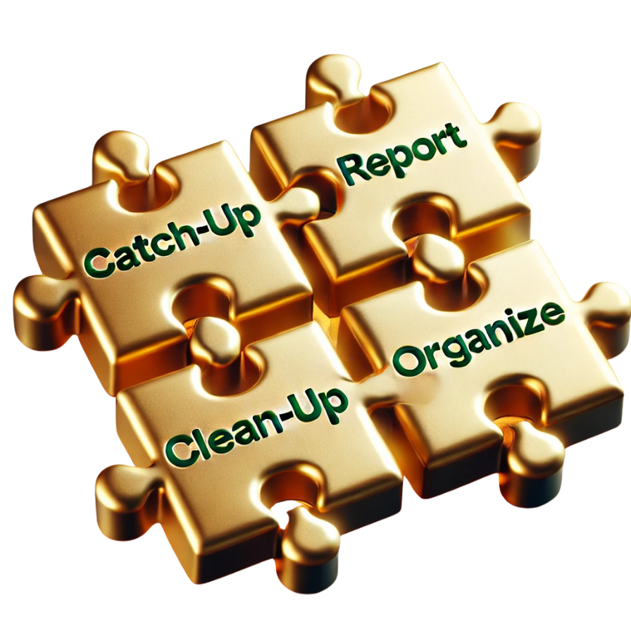 Puzzle illustration showing services coming together